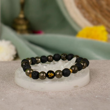 OM Pyrite Wealth Combo with Raw Selenite Plate