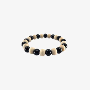 Black Agate With Tulsi Bracelet