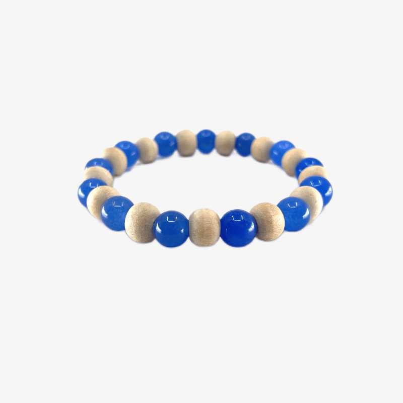 Blue Agate with Tulsi Bracelet