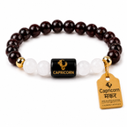 Capricorn (मकर राशि) Zodiac Garnet & Milky Quartz Bracelet || 𝟮𝟮 𝗗𝗲𝗰 – 𝟭𝟵 𝗝𝗮𝗻 ||