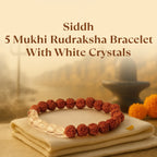 Kashi Siddh 5 Mukhi Rudraksha Bracelet With White Crystals