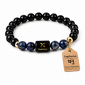 Sagittarius (धनु राशि) Zodiac Black Obsidian & Lapis Lazuli Bracelet || 𝟮𝟮 𝗡𝗼𝘃 – 𝟮𝟭 𝗗𝗲𝗰 ||