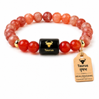 Taurus (वृषभ राशि) Zodiac Sunstone & Carnelian Bracelet || 𝟮𝟬 𝗔𝗽𝗿 – 𝟮𝟬 𝗠𝗮𝘆 ||