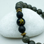 Raw Pyrite Bracelet with Om bead