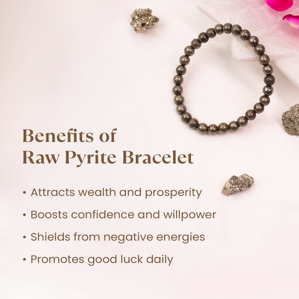 Raw Pyrite Bracelet (Women - 6mm Beads)