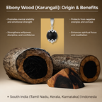 Silver Capped Karungali Malai with Om Trishul Pendant | HealingGems