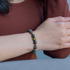 Raw Pyrite Bracelet with Ganesh Bead