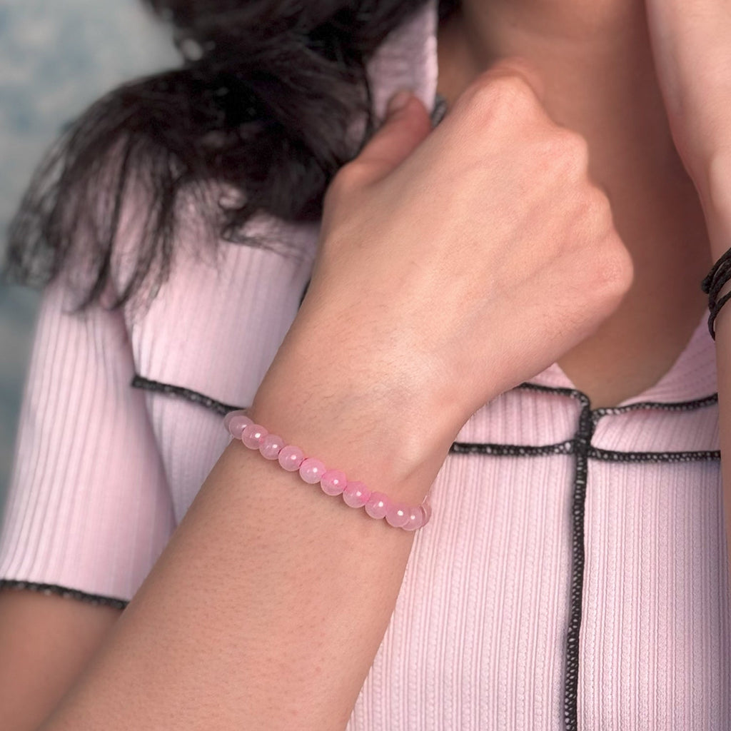 Rose Quartz Bracelet (Women - 6mm Beads)