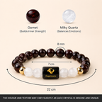 Capricorn (मकर राशि) Zodiac Garnet & Milky Quartz Bracelet || 𝟮𝟮 𝗗𝗲𝗰 – 𝟭𝟵 𝗝𝗮𝗻 ||