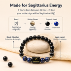 Sagittarius (धनु राशि) Zodiac Black Obsidian & Lapis Lazuli Bracelet || 𝟮𝟮 𝗡𝗼𝘃 – 𝟮𝟭 𝗗𝗲𝗰 ||