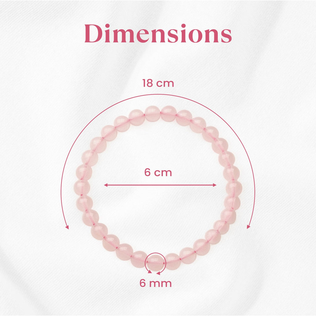 Rose Quartz Bracelet (Women - 6mm Beads)