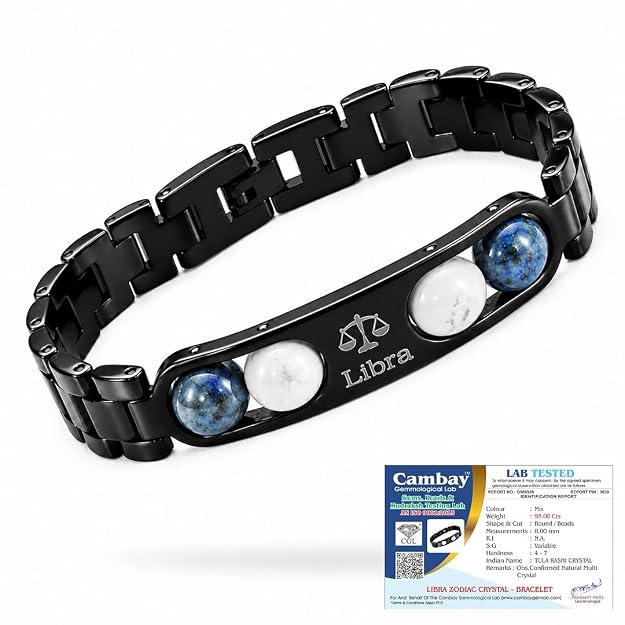 Libra Zodiac Bracelet in Black Metal | Trendy Astrology Jewellery Gift