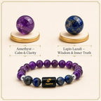 Aquarius (कुंभ राशि) Zodiac Amethyst & Lapis Lazuli Bracelet || 𝟮𝟬 𝗝𝗮𝗻 – 𝟭𝟴 𝗙𝗲𝗯 ||