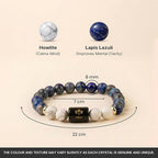 Libra (तुला राशि) Zodiac Lapis Lazuli & Howlite Bracelet || 𝟮𝟯 𝗦𝗲𝗽 – 𝟮𝟮 𝗢𝗰𝘁 ||