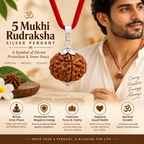 5 Mukhi Rudraksha Pure Silver Pendant | Original Five Faced Rudraksha | Lab Certified