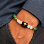 Gemini (मिथुन राशि) Zodiac Green Aventurine & Milky Quartz Bracelet || 𝟮𝟭 𝗠𝗮𝘆 – 𝟮𝟬 𝗝𝘂𝗻 ||