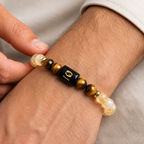 Pisces (मीन राशि) Zodiac Citrine & Tiger Eye Bracelet || 𝟭𝟵 𝗙𝗲𝗯 – 𝟮𝟬 𝗠𝗮𝗿 ||