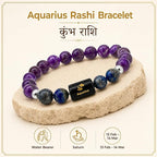 Aquarius (कुंभ राशि) Zodiac Amethyst & Lapis Lazuli Bracelet || 𝟮𝟬 𝗝𝗮𝗻 – 𝟭𝟴 𝗙𝗲𝗯 ||
