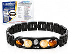 Leo Zodiac Bracelet for Men & Women | Black Metal Bracelet with Tiger Eye & Citrine Beads | Leo Astrology Jewelry