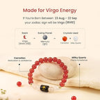 Virgo (कन्या राशि) Zodiac Carnelian & Milky Quartz Bracelet || 𝟮𝟯 𝗔𝘂𝗴 – 𝟮𝟮 𝗦𝗲𝗽 ||