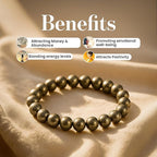 RAW Pyrite Bracelet | 100% Natural Certified Pyrite Stone Bracelet for Men & Women | Wealth & Abundance Magnet | Healing Crystal Bracelet for Confidence, Protection & Success