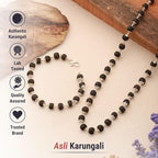 Silver Plated Karungali Mala & Bracelet Combo for Men – Energy, Protection & Style