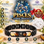Black Metal Pisces Zodiac Bracelet for Men & Women | Stylish Astrology Sign Jewelry