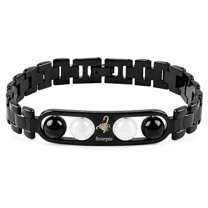 Black Metal Scorpio Zodiac Bracelet – Stylish Astrology Jewellery