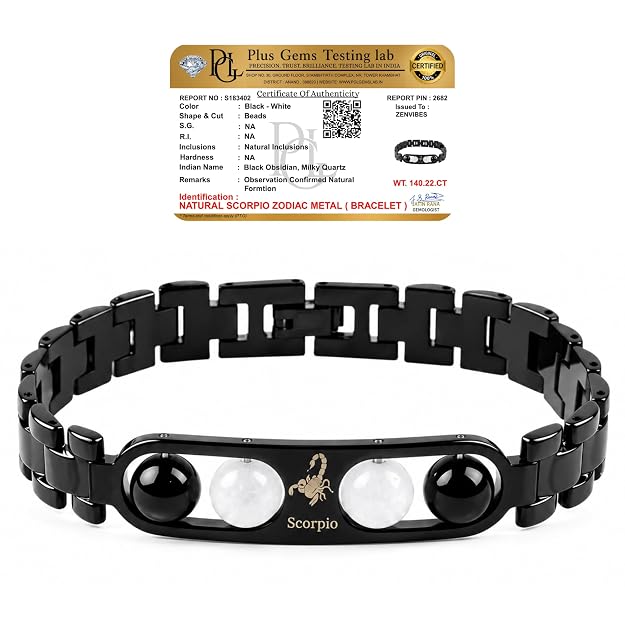 Black Metal Scorpio Zodiac Bracelet – Stylish Astrology Jewellery