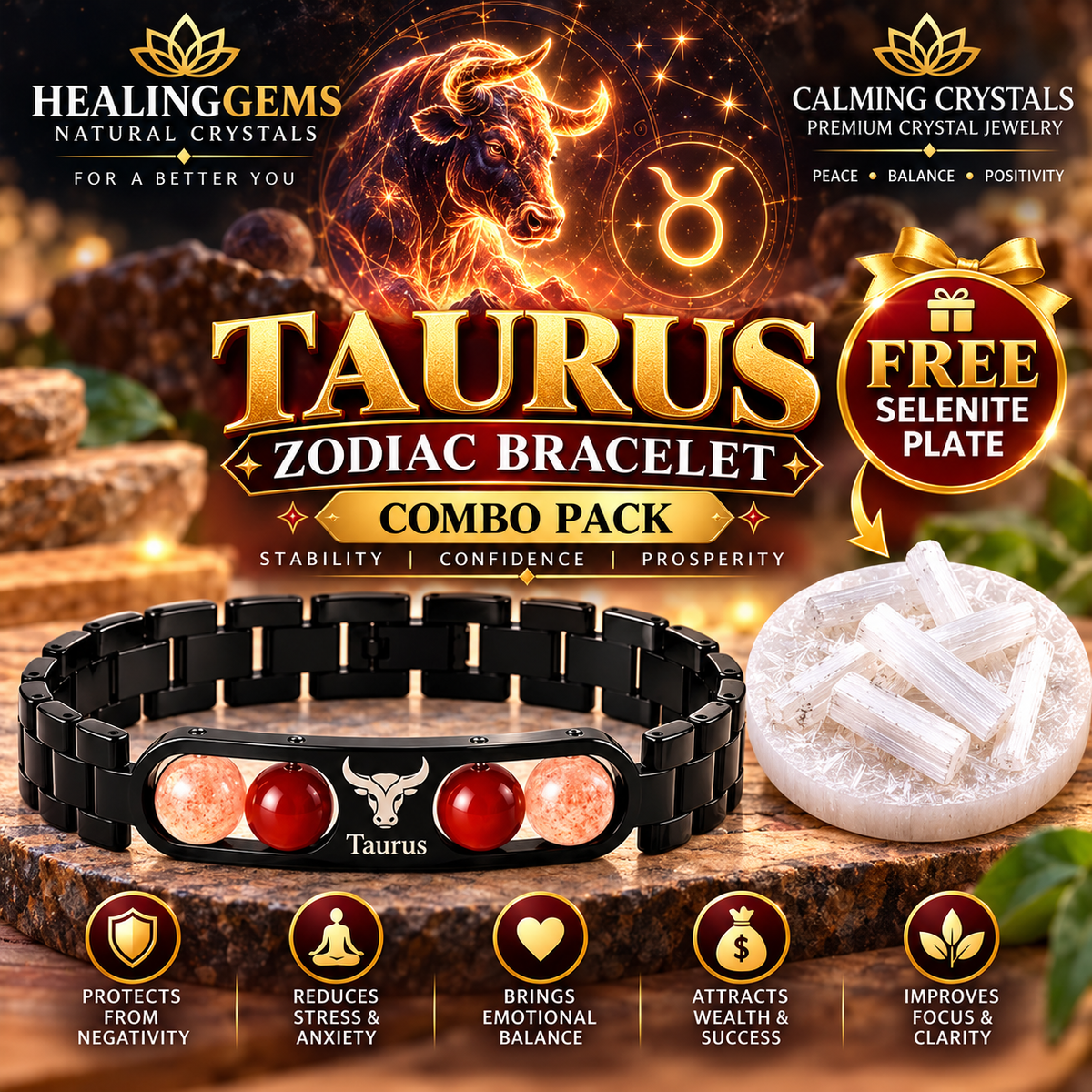 Black Metal Taurus Zodiac Bracelet for Men and Women, Stylish Bull Sign Astrology Jewellery, Trendy Everyday Wear Gift