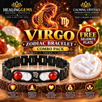 Black Metal Virgo Zodiac Bracelet for Men & Women | Minimalist Astrology Sign Bracelet | Stylish Black Stainless Steel Jewelry Gift