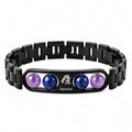Black Metal Aquarius Zodiac Bracelet Combo Pack with Free Selenite Plate Gift for Men & Women