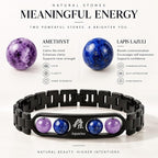 Black Metal Aquarius Zodiac Bracelet Combo Pack with Free Selenite Plate Gift for Men & Women