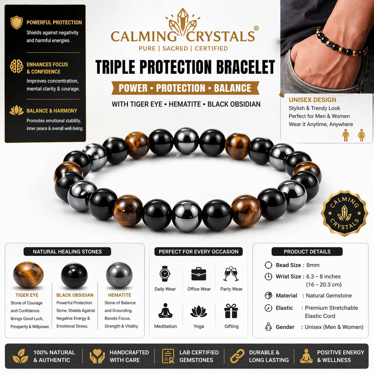 Money Maker Bracelet with FREE Raw Selenite Plate