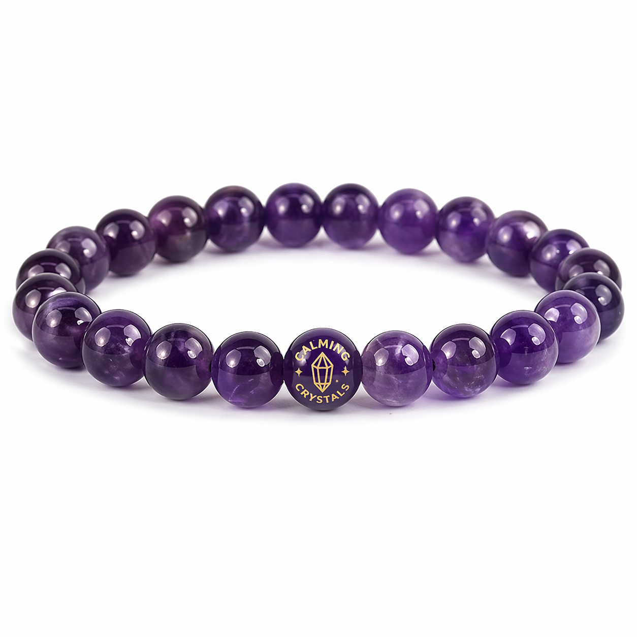 Amethyst Buddha Bracelet with FREE Raw Selenite Plate