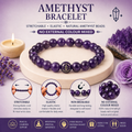 Amethyst Buddha Bracelet with FREE Raw Selenite Plate