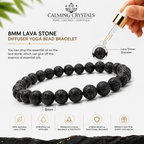 Natural Lava Rock Bracelet | 8mm Black Volcanic Stone Bracelet