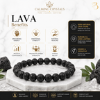 Natural Lava Rock Bracelet | 8mm Black Volcanic Stone Bracelet