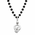 Lord Murugan Vel Pendant Karungali Mala with Silver Cap | Original Spiritual Necklace
