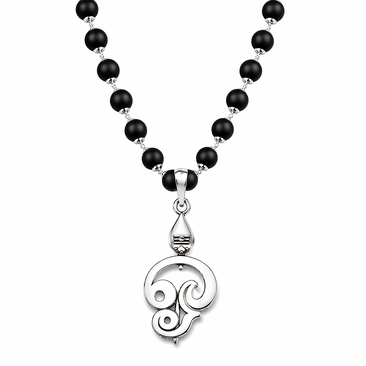 Lord Murugan Vel Pendant Karungali Mala with Silver Cap | Original Spiritual Necklace