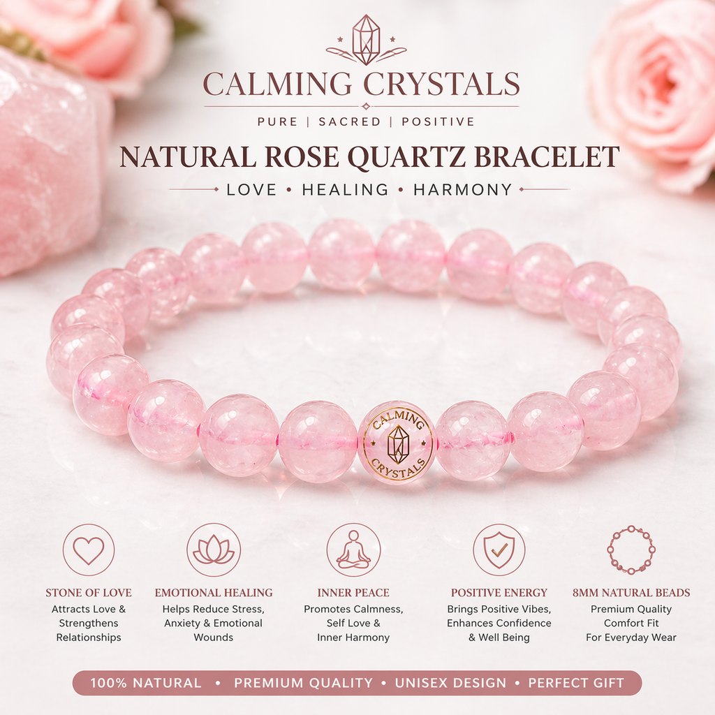 Natural Rose Quartz Bracelet | Love, Healing & Positive Energy