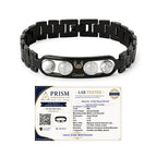 Cancer Zodiac Bracelet for Men & Women – Black Stainless Steel Bracelet with White Stone Beads