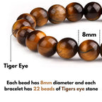Natural Tiger Eye Crystal Bracelet for Men & Women | Protection, Confidence & Success Energy Stone