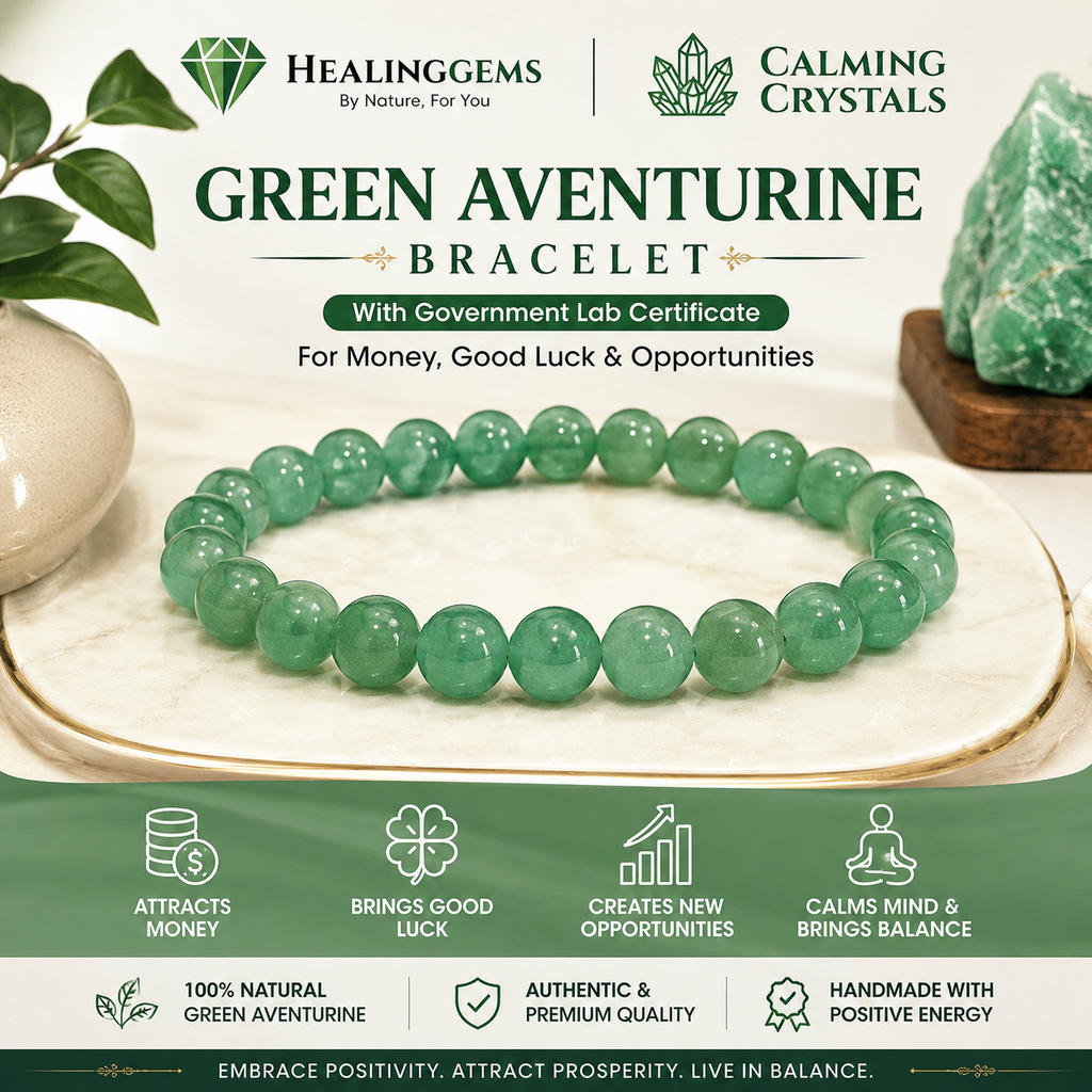 Green Aventurine Bracelet for Luck, Prosperity & Abundance