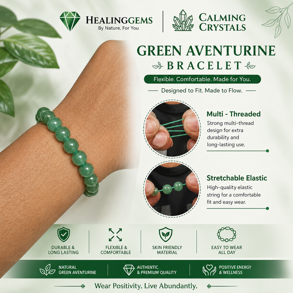 Green Aventurine Bracelet for Luck, Prosperity & Abundance