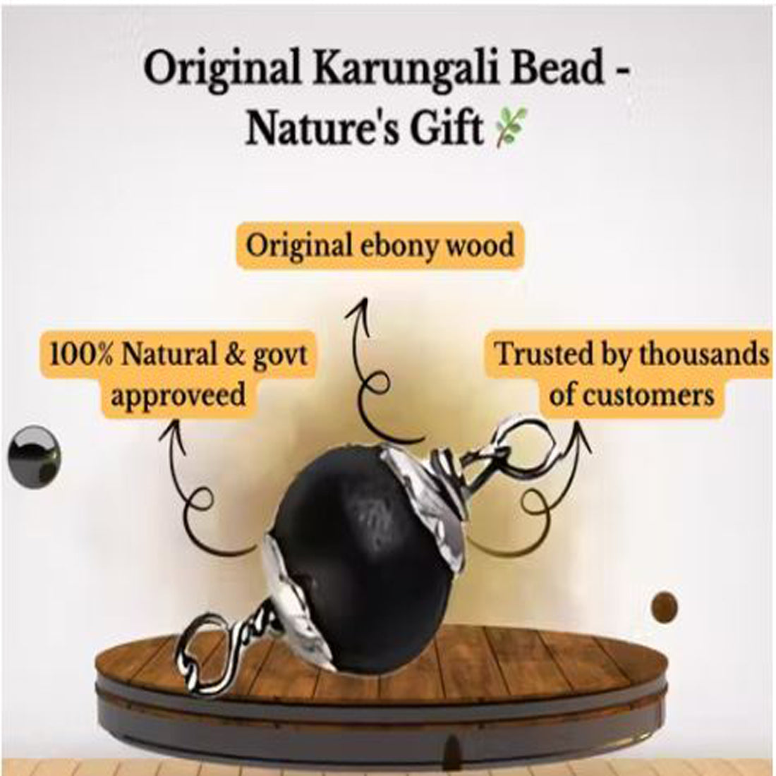 Karungali Malai Silver Cap Plated Necklace