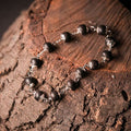 Karungali Malai Silver Cap Bracelet - Ebony Wood