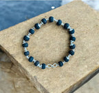 Karungali Malai Silver Cap Bracelet - Ebony Wood