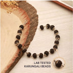 Karungali Malai Silver Cap Bracelet - Ebony Wood