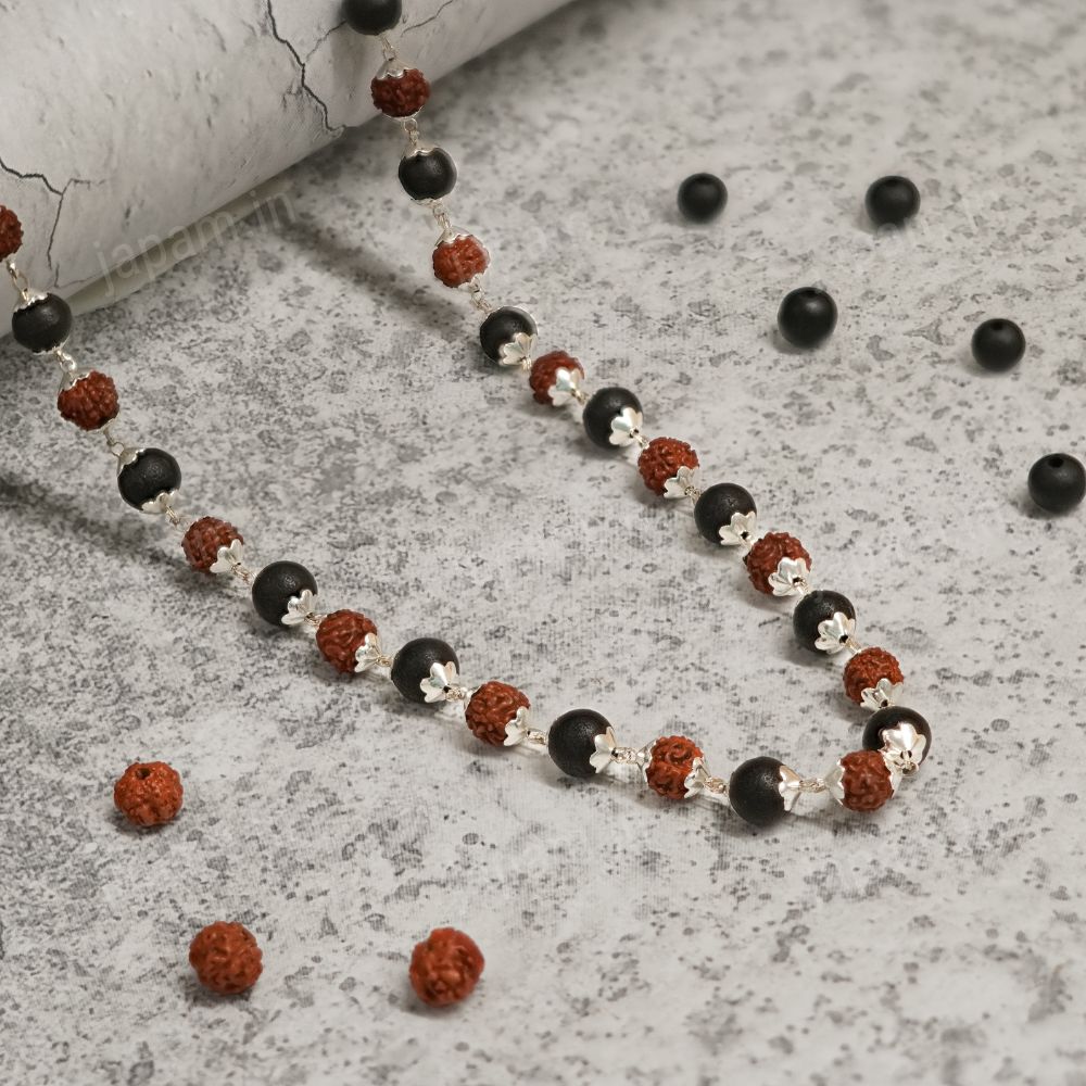 Silver Plated Divya Rudraksha Karungali Mala